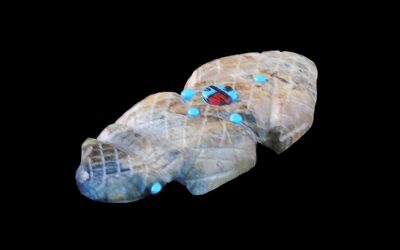 Marble Zuni Sunface Lizard Fetish