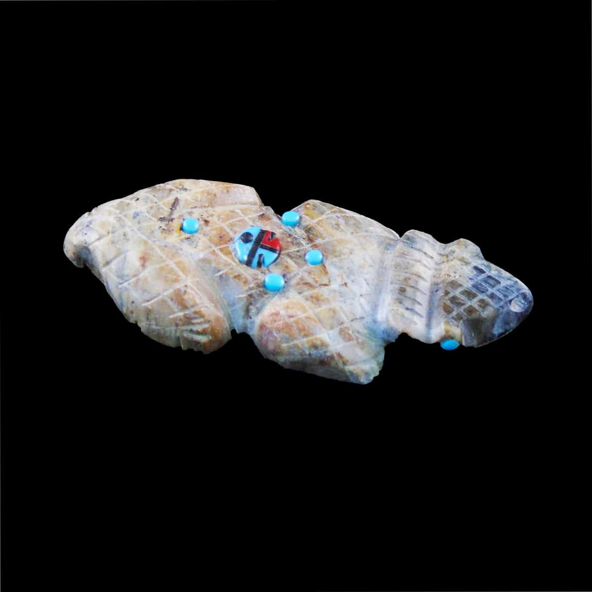 Marble Zuni Sunface Lizard Fetish - Image 2