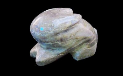 Genuine Quam Petoskey Fossilized Coral Zuni Rabbit Fetish