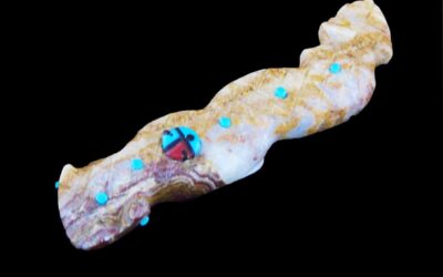 Jasper Zuni Stone Snake Carving with Sunface