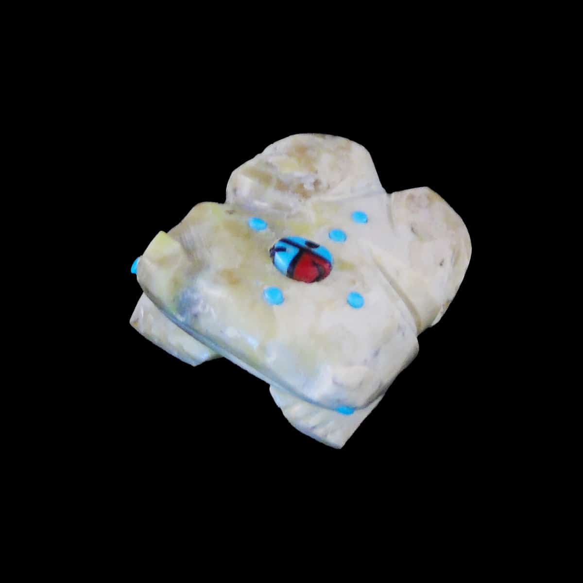 Handcrafted Traditional Zuni Frog & Sunface Fetish - Image 2