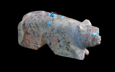 Zuni Sacred Bear Spirit Animal Fetish with Sunface