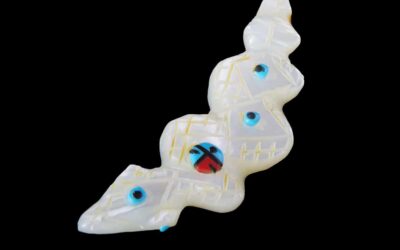 Hand-Crafted Zuni Mother of Pearl Snake Spirit Animal Charm