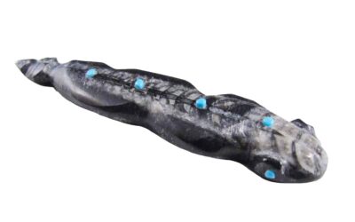Orthoceras Fossil & Turquoise Zuni Snake Fetish