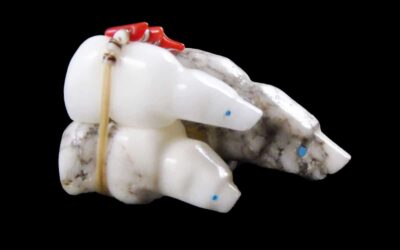 Traditional Genuine Triple Bear Zuni Fetish with Bundle