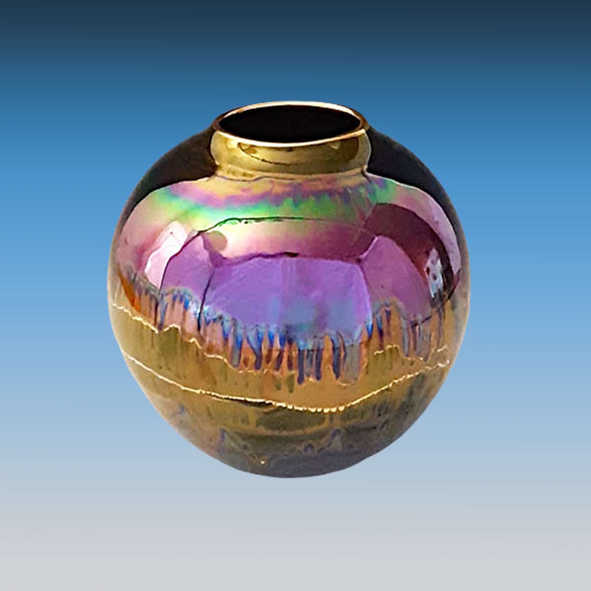 Bruce Fairman Iridescent Medium Round Vase - Image 3