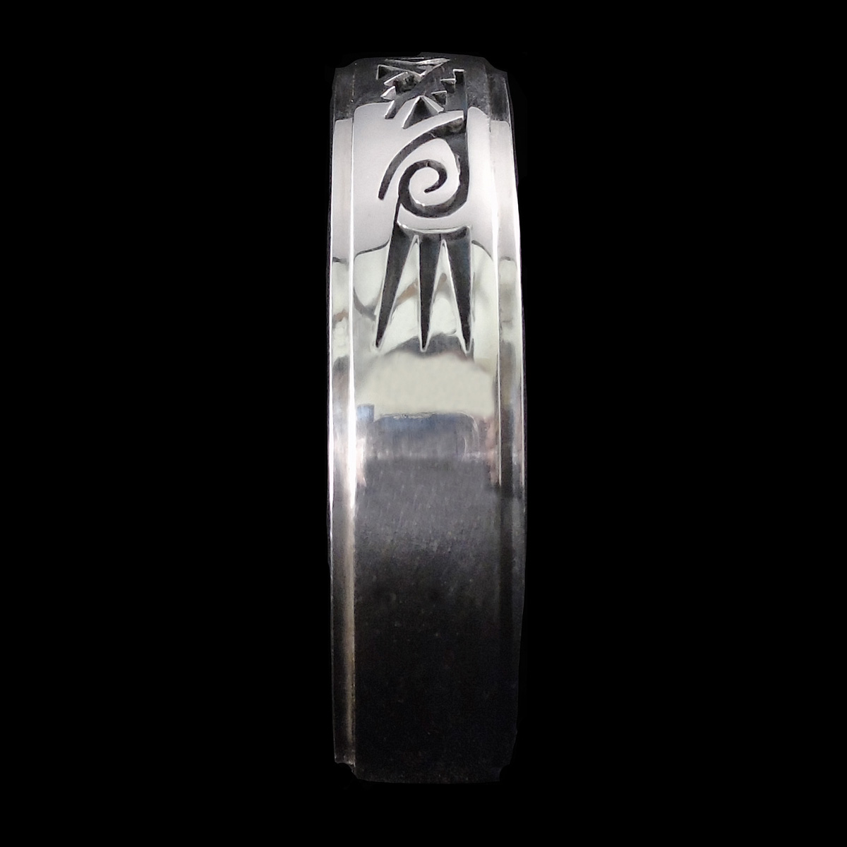Genuine Silver Augustine Mowa Hopi Cuff Bracelet - Image 2
