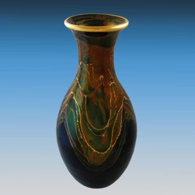 Bruce Fairman Black & Gold Medium Gooseneck Vase
