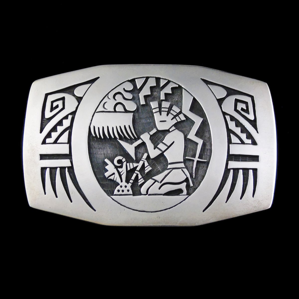 Hopi Kokopelli & Rain Belt Buckle