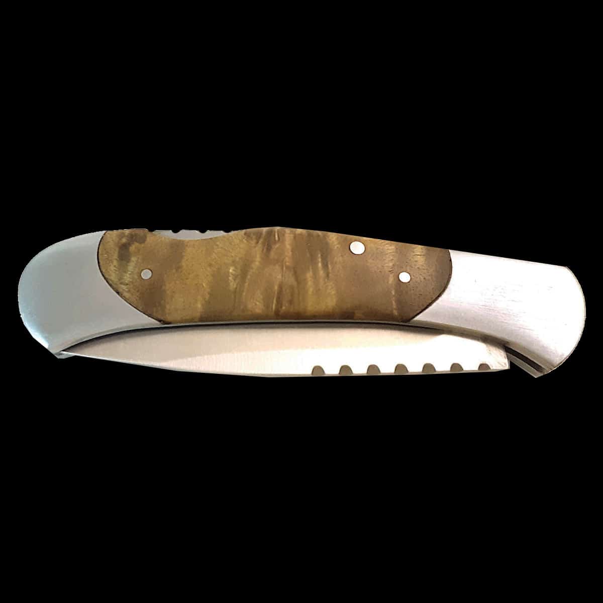 Howling Wolf Inlaid Browning Knife - Image 2