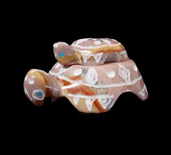 Shack Zuni Fetish Carving of Turtle with Baby - Image 2