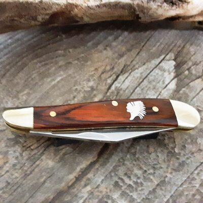 Indian Headdress Inlaid Jack Knife