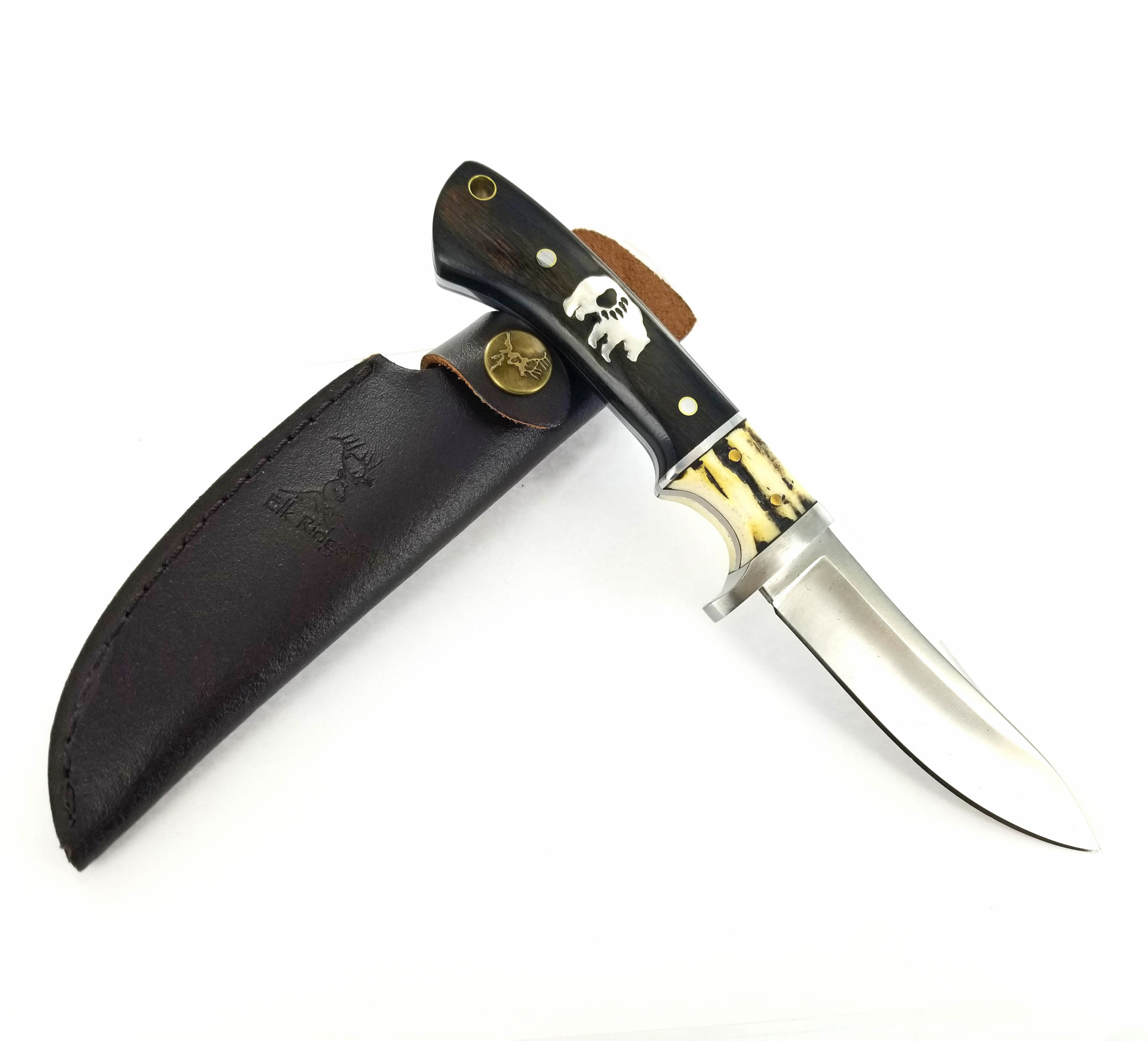 Inlaid Bear Wood & Bone Fixed Blade - Image 4