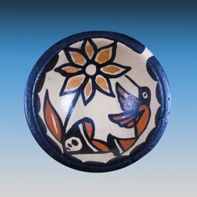 Authentic Santo Domingo Hand-Painted Hummingbird Bowl