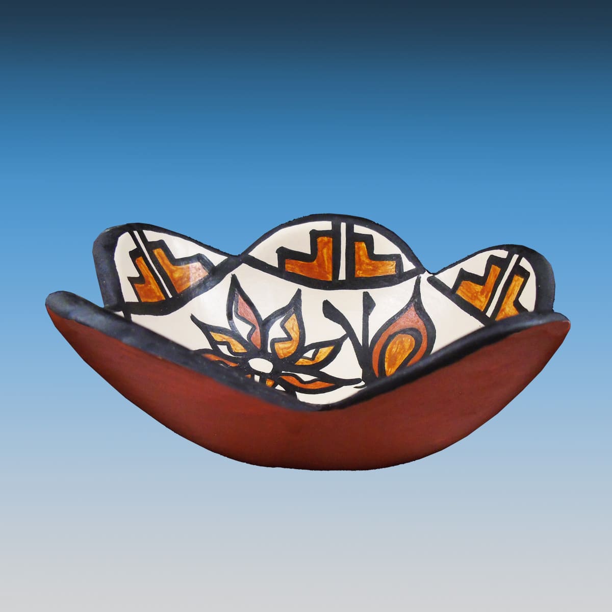Genuine Santo Domingo Hand-Crafted Butterfly Bowl - Image 3
