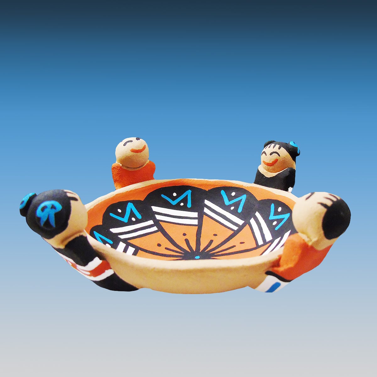Hand-Crafted Children Design Jemez Pottery Bowl - Image 2