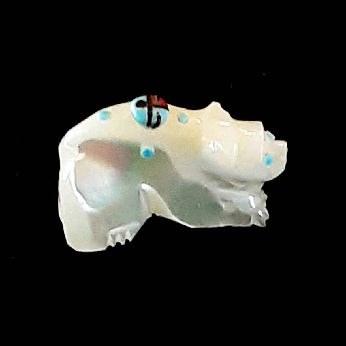 Laate Mother of Pearl Zuni Bear Fetish - Image 2