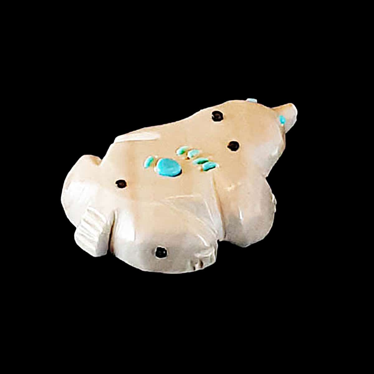 Mole Fetish Carving with Turquoise Inlay - Image 3