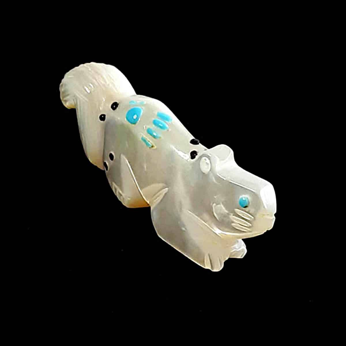 Mother of Pearl Squirrel Zuni Fetish Carving