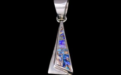 Authentic Hand-Crafted Navajo Spiderweb Opal Pendant