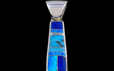 Navajo Lapis Turquoise & Cultured Opal Pendant