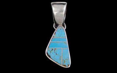 Rounded Triangle Turquoise Navajo Pendant