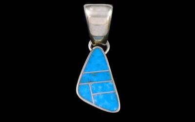 Turquoise Inlaid Navajo Handcrafted Pendant