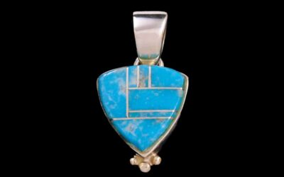Inlaid Turquoise Navajo Pendant