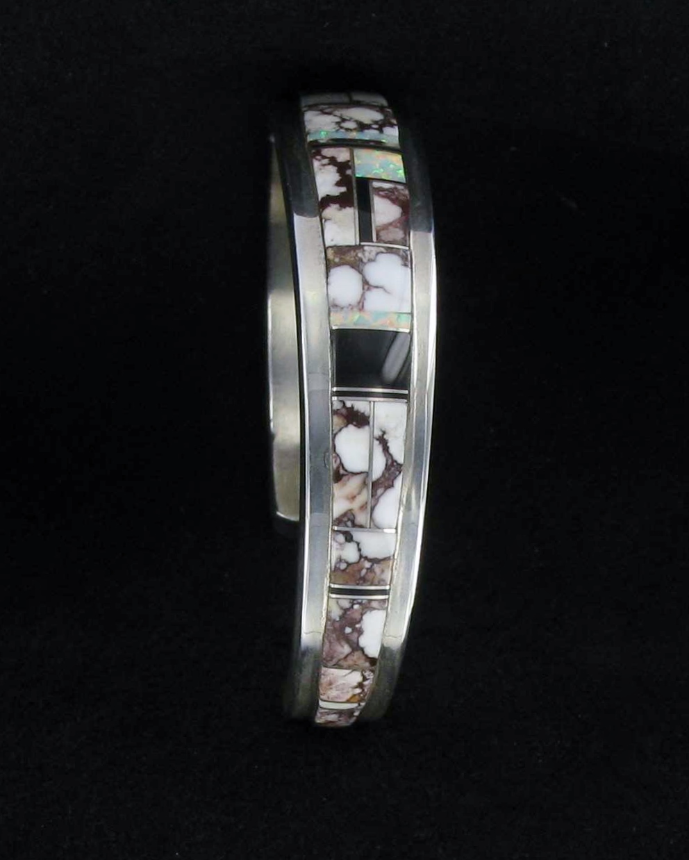 Inlaid Multistone White Buffalo Bracelet - Image 2