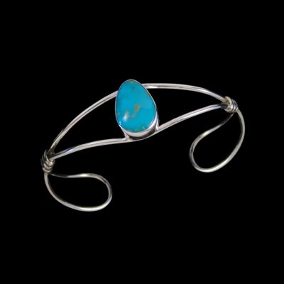 Navajo Hand Crafted Double Fancy Turquoise Bracelet