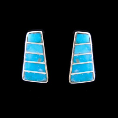 Turquoise Inlaid Rectangle Post Earring