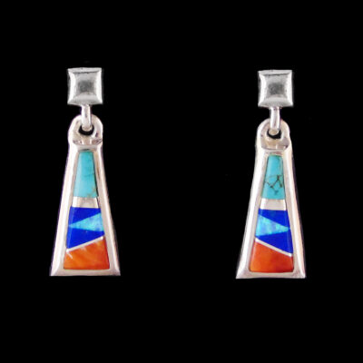 Multi-Stone Inlaid Dangle Earring