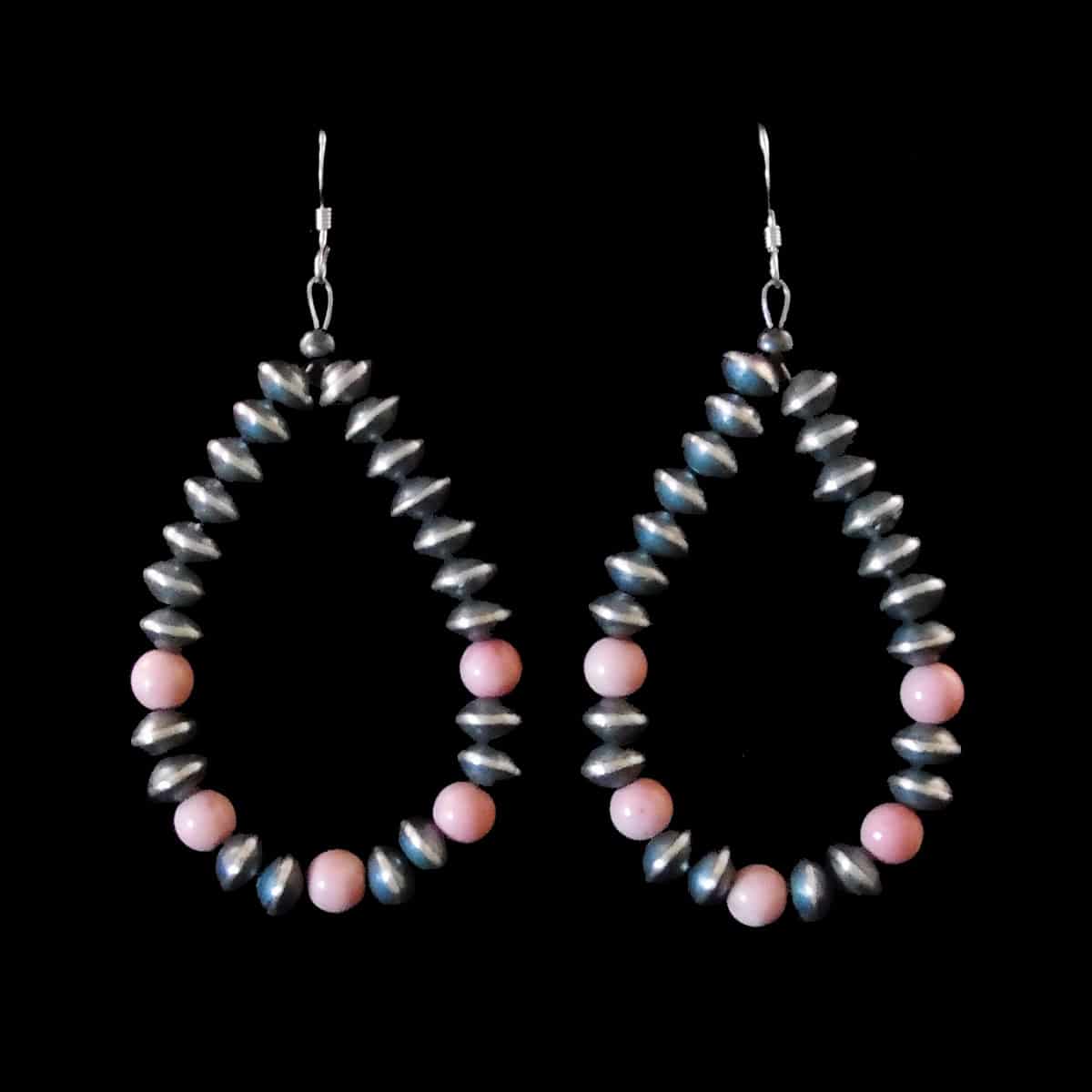 Zuni Conch Bead Hoop Earrings