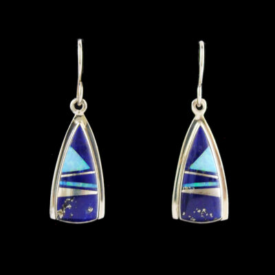 Lapis & Cultured Opal Inlaid Earring