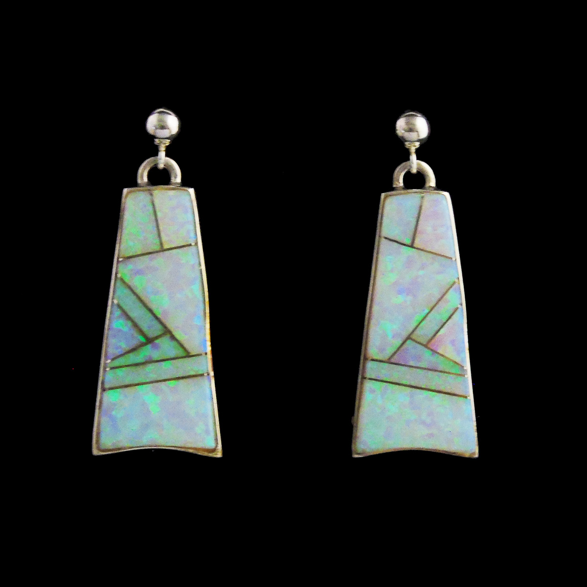 Calvin Begay Cultured Opal Inlaid Earring