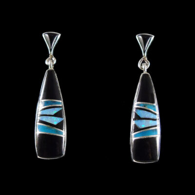 Onyx Multi Inlaid Navajo Earring