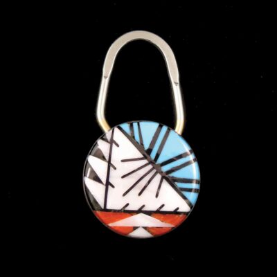 Zuni Multi Inlaid Round Key Ring