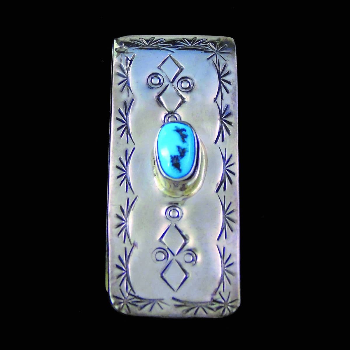 Turquoise w/ Stamp work Money Clip