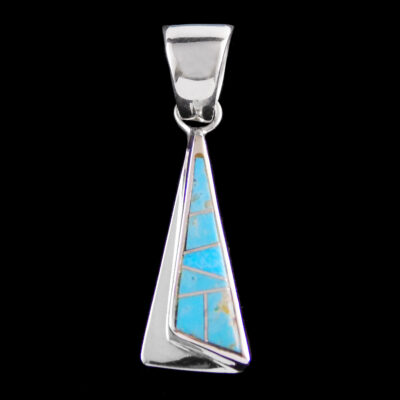 Turquoise & Silver Channel Inlay Pendant