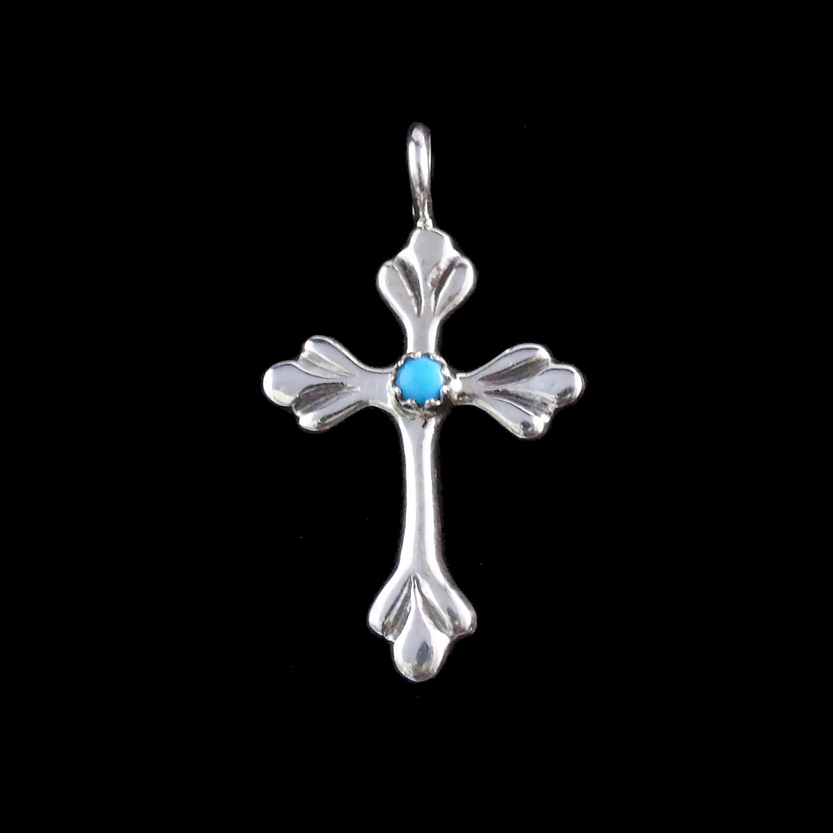 Delicate Cross with Turquoise Stone