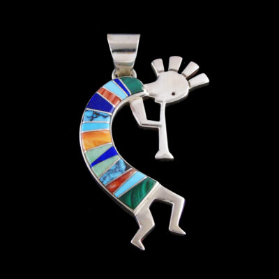 Kokopelli Multi Inlaid XL Pendant