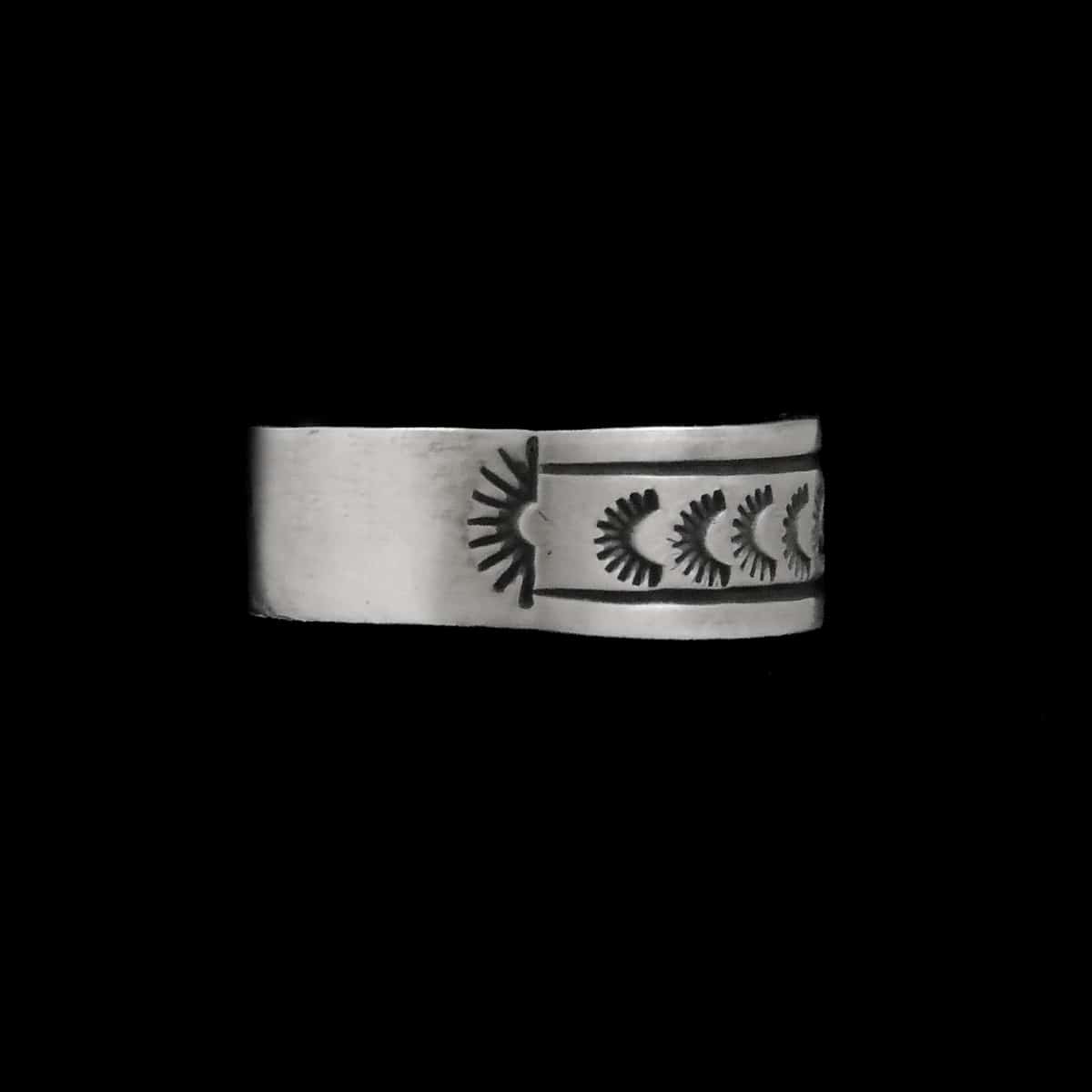 Native American Sterling Silver Etched Ring - Image 2