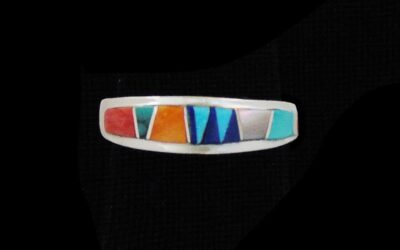 Authentic Navajo 10-Stone Inlaid Ring