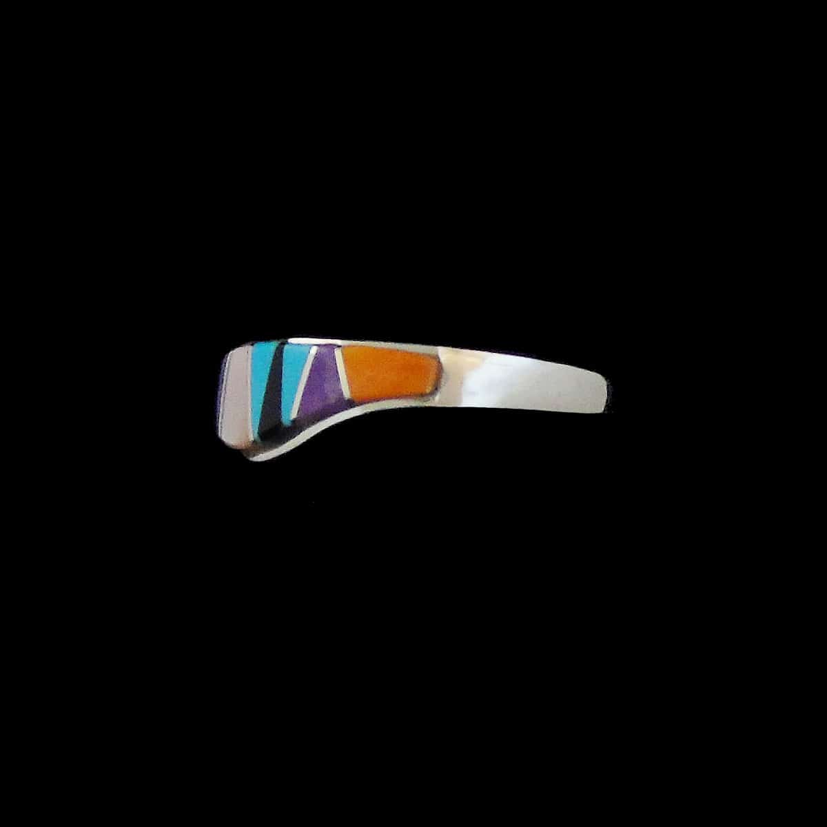 Inlaid Navajo Multi-Stone Ring - Image 2