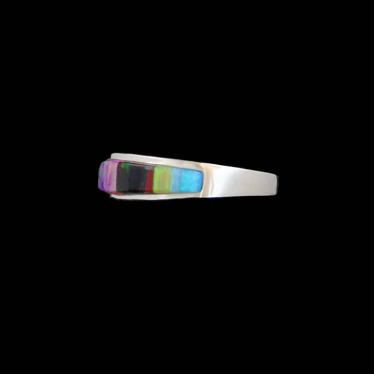 Medium Navajo Ring with Multi-Stone Inlay - Image 2
