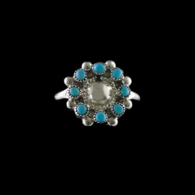 Zuni Turquoise Pettipoint Ring