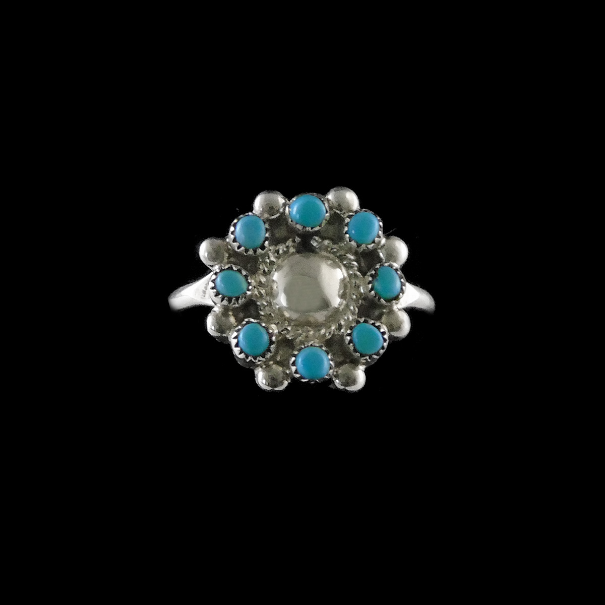Zuni Turquoise Pettipoint Ring