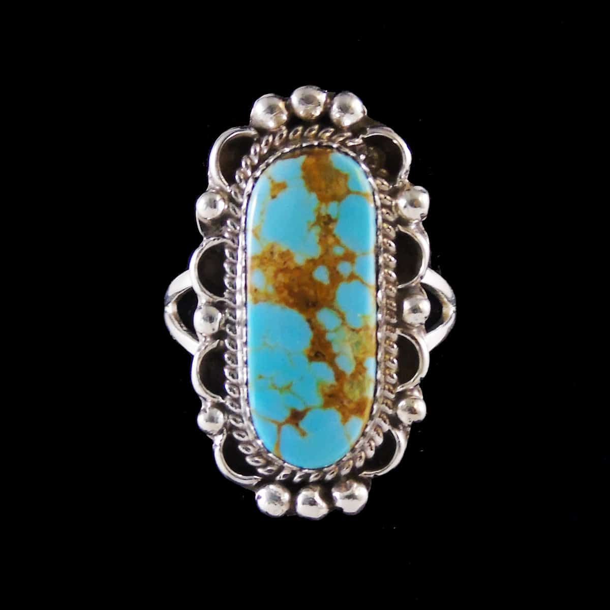 Turquoise Stone & Silver Navajo Ring
