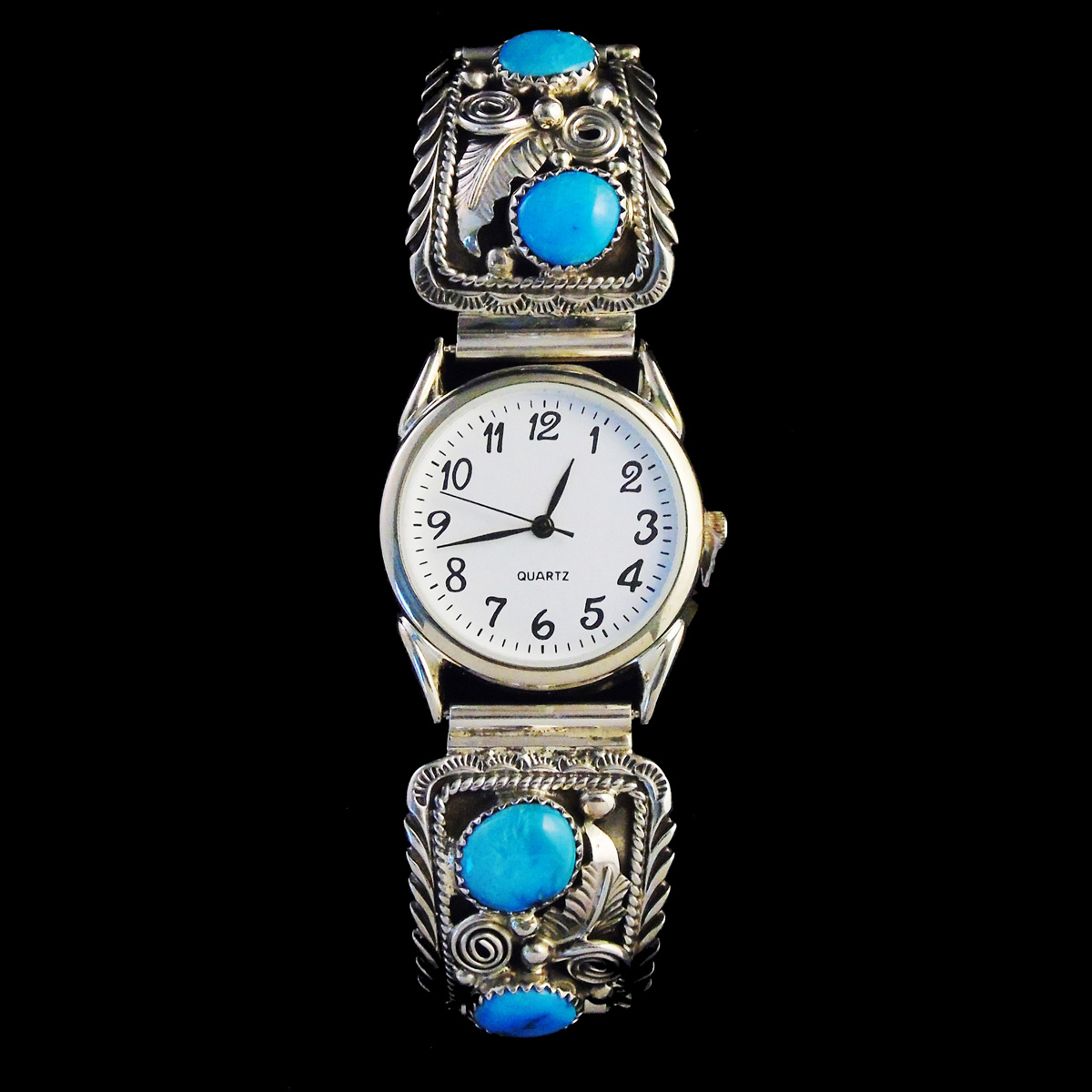 Navajo Turquoise with Leaves Watch | Joe Wilcox Indian Den