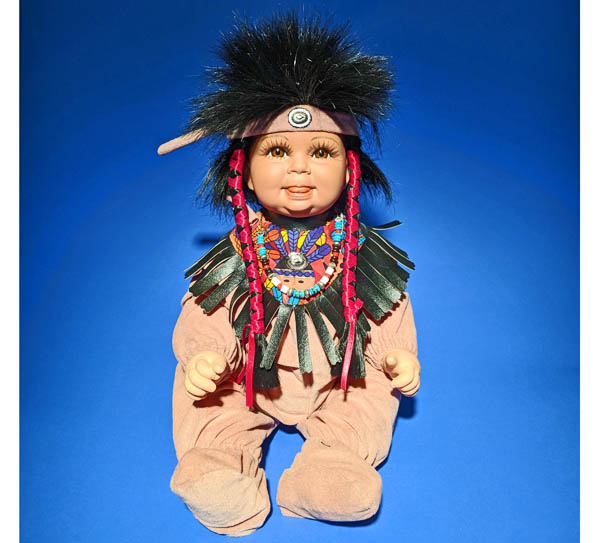 Navajo Doll with Fringe Bib Jumpsuit